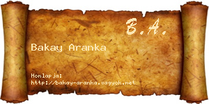 Bakay Aranka névjegykártya